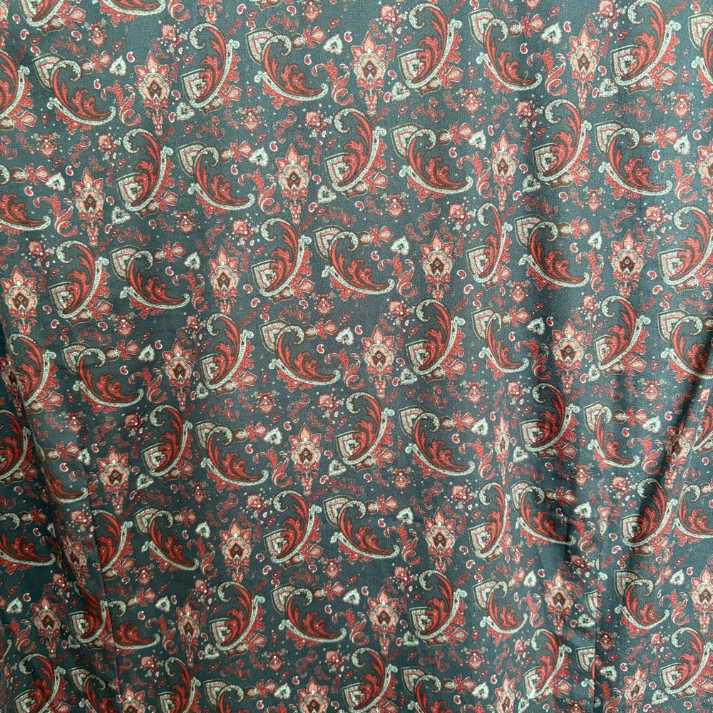 Ted Baker Mens Paisley Long Sleeve Shirt Size 2 36 Small Navy Blue Burgundy - Picture 5 of 13